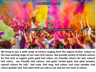 Organic Herbal colours and non toxic holi colours for playing Safe holi