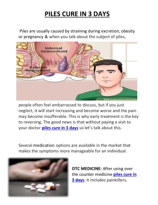 Piles Cure in 3 Days