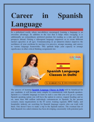 Career in spanish language