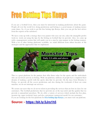 Looking for Free Betting Tips Kenya