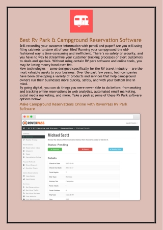 Best Rv Park & Campground Reservation Software