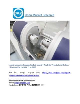 Autotransfusion Systems Market