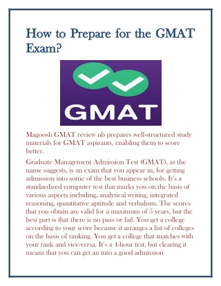 How to Prepare for the GMAT Exam?