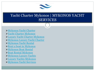 Yacht Charter Mykonos to Santorini