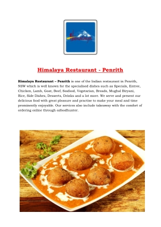 5% Off - Himalaya Pakistani Indian Restaurant Penrith, NSW