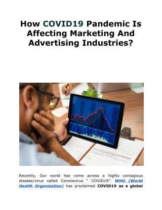 How COVID19 Pandemic Is Affecting Marketing And Advertising Industries?