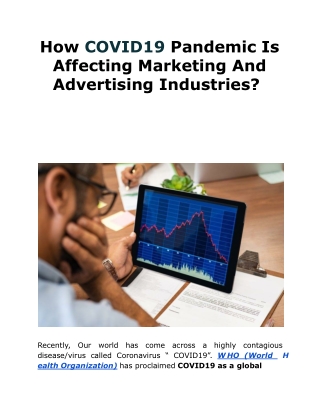 How COVID19 Pandemic Is Affecting Marketing And Advertising Industries?