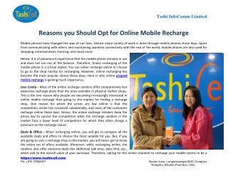 Reasons you Should Opt for Online Mobile Recharge
