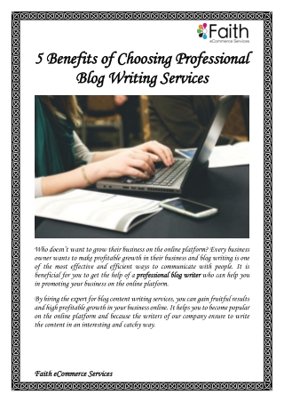 5 Benefits of Choosing Professional Blog Writing Services