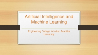 Artificial Learning and Machine Learning - Avantika University