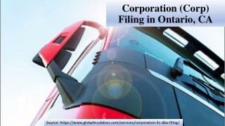 Corporation (Corp) Filing in Ontario, CA