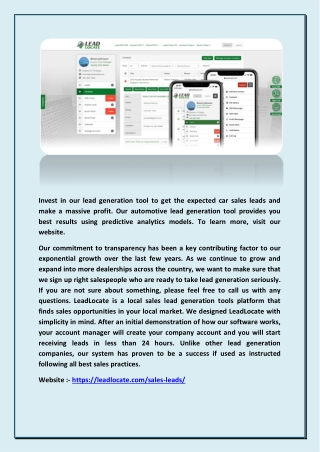 Custom SALES LEAD Generation Software