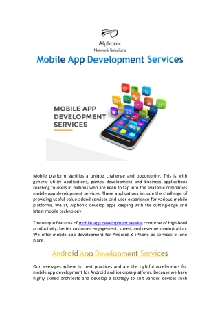 Mobile App Development Services