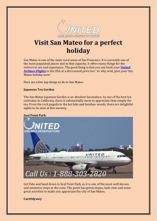 Visit San Mateo for a perfect holiday