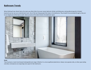 Bathroom Trends