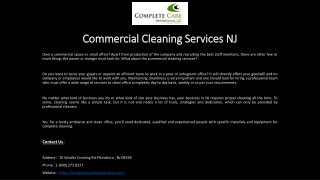 Commercial Cleaning Services NJ