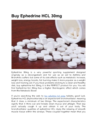 Buy Ephedrine HCL 30mg