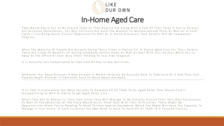 In-Home Aged Care