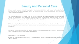 Beauty And Personal Care