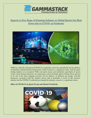 Esports is New Hope of iGaming Industry as Global Sports Get Shut Down due to COVID-19 Pandemic