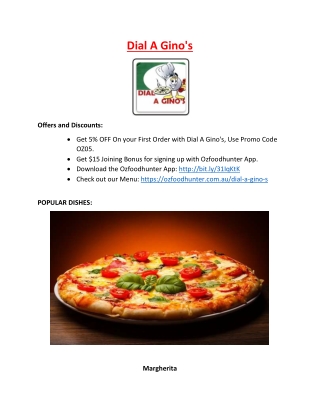 Dial a Gino’s Pizza restaurant elsternwick, VIC - 5% Off