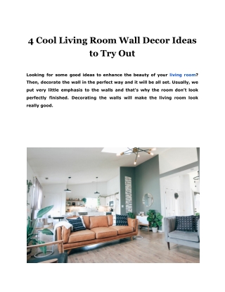 4 Cool Living Room Wall Decor Ideas to Try Out
