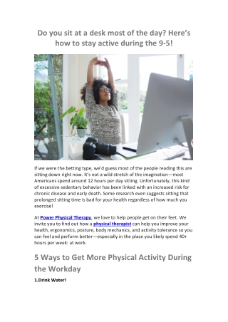 Do you sit at a desk most of the day? Here’s how to stay active during the 9-5!