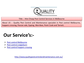 Hire Cheap Pest Control Services in Melbourne