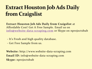 Extract Houston Job Ads Daily from Craigslist
