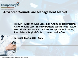 Advanced wound care management market  is projected to expand at a CAGR of 5.8% from 2018 to 2026