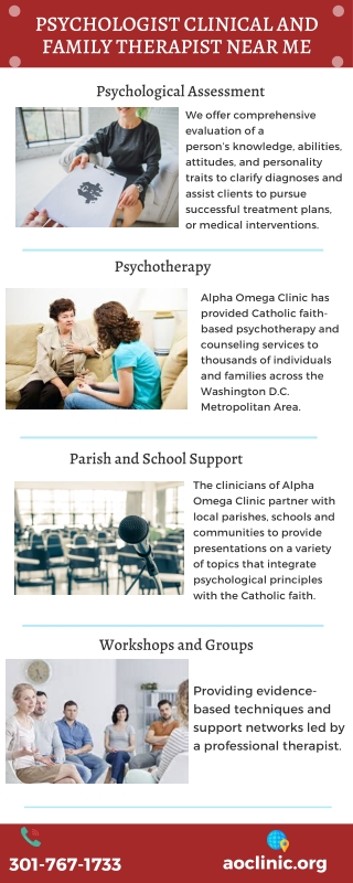 Psychologist Clinical and Family Counseling or therapist near me