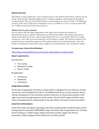 District Cooling Market Growth and Size | Industry Research Report 2025