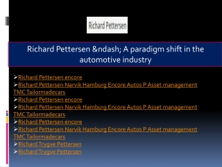 Richard Pettersen Narvik Hamburg Encore Autos P Asset management TMC Tailormadecars