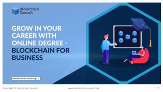 Grow in Your Career With Online Degree - Blockchain For Business