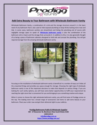 Add Extra Beauty to Your Bathroom with Wholesale Bathroom Vanity