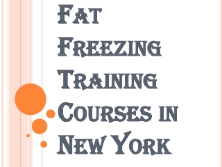 Fat Freezing Training Courses in New York