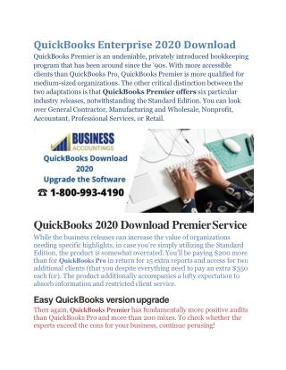 QuickBooks Download 2020 Upgrade