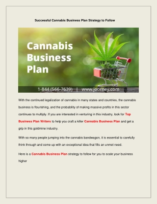 Successful Cannabis Business Plan Strategy to Follow