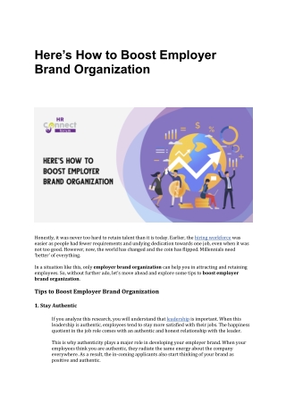 Here’s How to Boost Employer Brand Organization