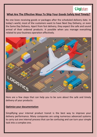 What Are The Effective Ways To Ship Your Goods Safely And Timely?