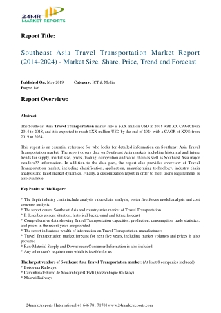 Travel Transportation Market Report 2014-2024