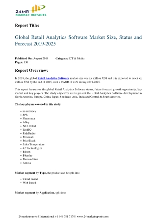 Retail Analytics Software Market Size, Status and Forecast 2019-2025