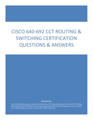 CISCO 640-692 CCT ROUTING & SWITCHING CERTIFICATION QUESTIONS & ANSWERS