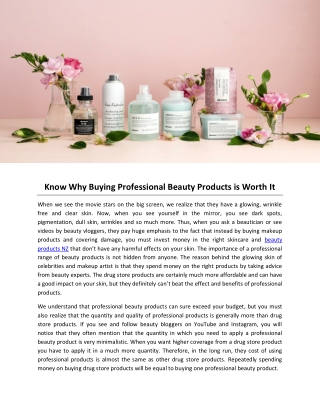 Know Why Buying Professional Beauty Products is Worth It