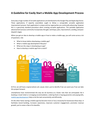 A Guideline for Easily Start a Mobile App Development Process