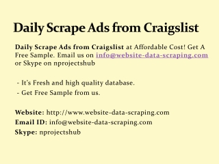 Daily Scrape Ads from Craigslist