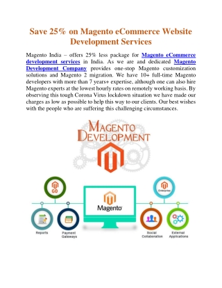 Save 25% on Magento eCommerce Website Development Services