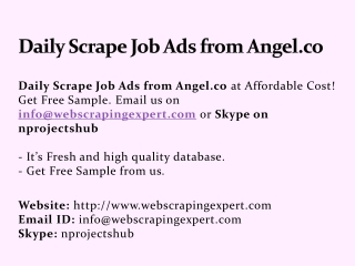 Daily Scrape Job Ads from Angel.co