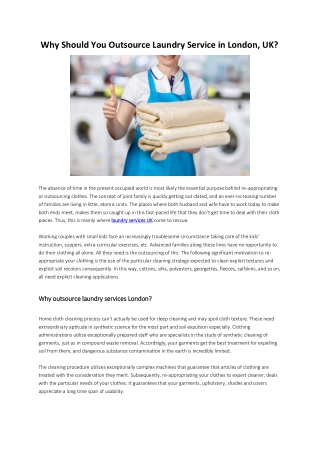 Why Should You Outsource Laundry Service in London, UK - Hello Laundry