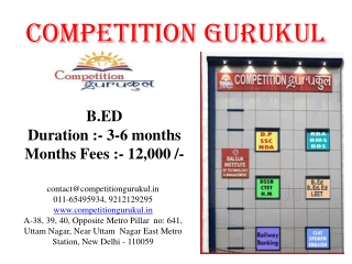 Competition Gurukul Provides the best Coaching for the B.Ed Entrance Examination